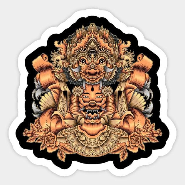 Balinese Mask Sticker by KINNFUL